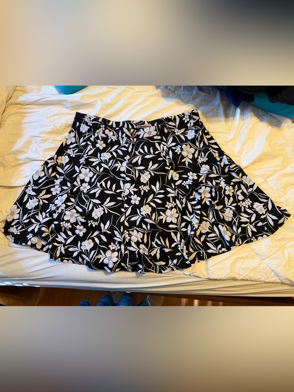 Susan Graver Black and White Floral Skort.